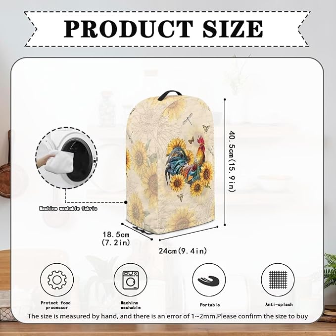 Sunflower Rooster Blender Cover Kitchen Blender Dust Covers - Image 6