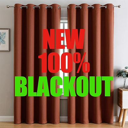 G2000 100% Blackout Curtains for Bedroom Living Room 95 Inches Long Rust by G2000
