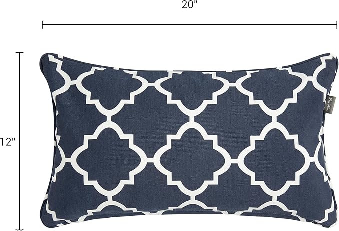 Outdoor Lumbar Pillows Water Resistant 12x20 inch, Decorative Throw Pillow Set - Image 3