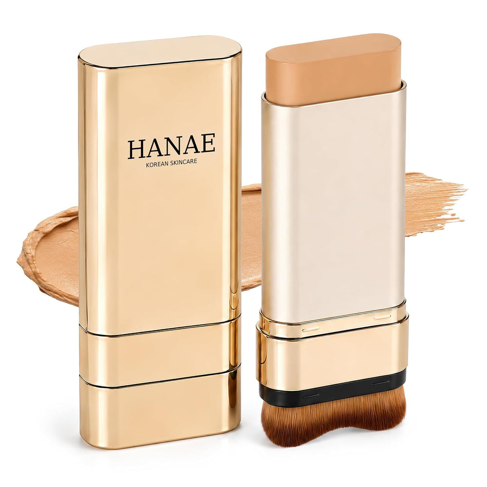 Hanae Korea 3-in-1 Foundation Stick with Brush, Full Coverage | Medium Tone