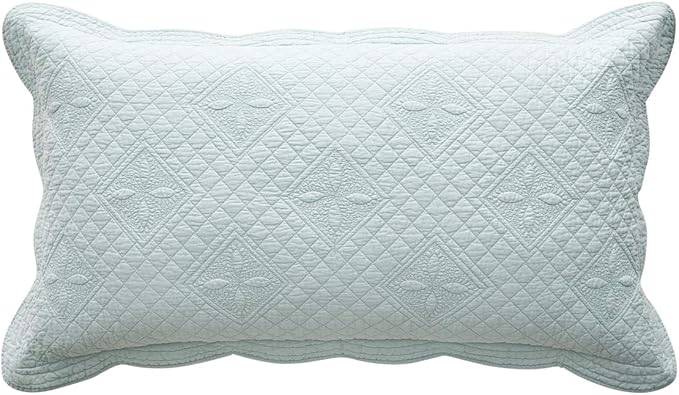 Calla Angel Sage Garden Luxury Pure Cotton Quilted Pillow Sham, King Pillow by Calla+Angel