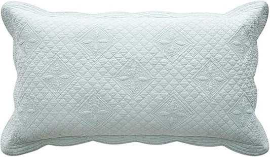 Calla Angel Sage Garden Luxury Pure Cotton Quilted Pillow Sham, King Pillow by Calla+Angel