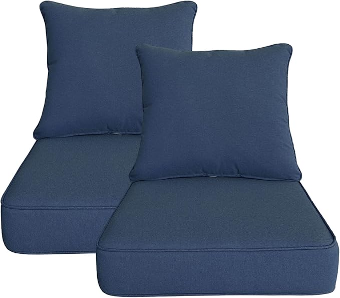 Outdoor 24x24 Inch Deep Seat Patio Cushion Set Outdoor Chair Cushions by Gardenlucky