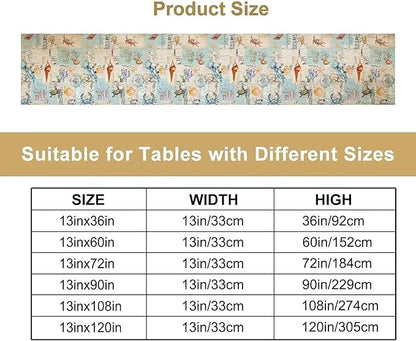Vintage Seashell Starfish Poster Table Runner Seahorse Newspaper Life Table - Image 4