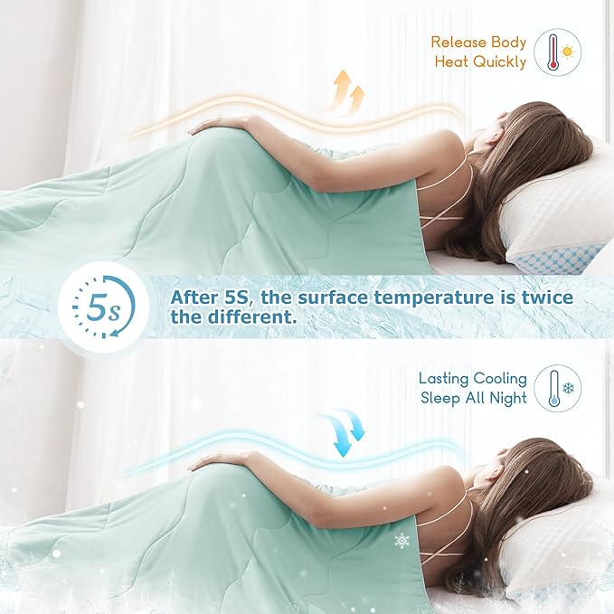 EASELAND Cooling Comforter King, Cold Touch Fabric Absorbs Body Heat, - Image 4