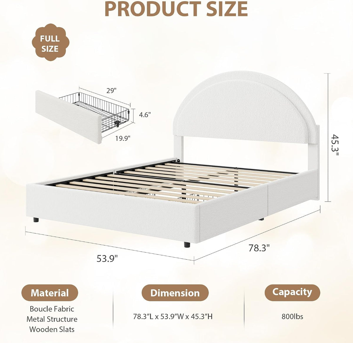 garvee full size bed frame with storage drawers shown in use