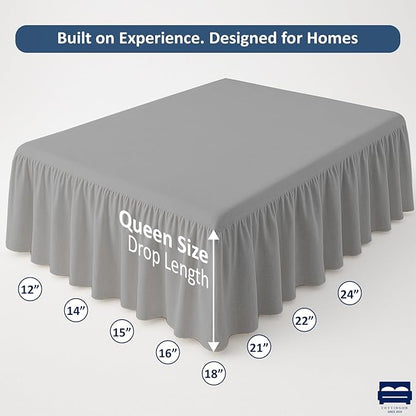 Ruffled Bed Skirt with Split Corners-Dust Ruffle - Image 5