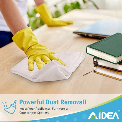 AIDEA Microfiber Cleaning Cloth White 50PK, Cleaning Rags, Lint Free Microfiber - Image 4