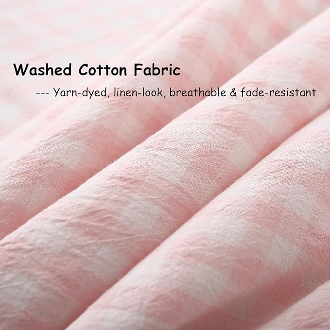 Blush White Plaid Body Pillow Cover - Image 6