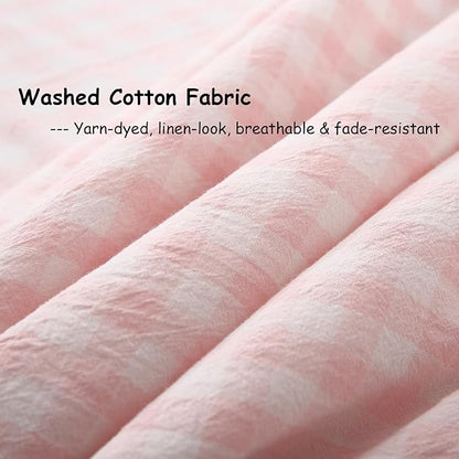 Blush White Plaid Body Pillow Cover - Image 6