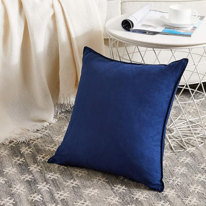Fancy Homi 2 Packs Premium Faux Suede Decorative Throw Pillow Covers, Super - Image 2