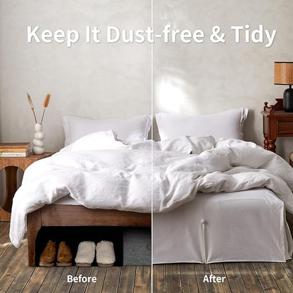 BISELINA French Linen Bed Skirt Split Corner - Image 4