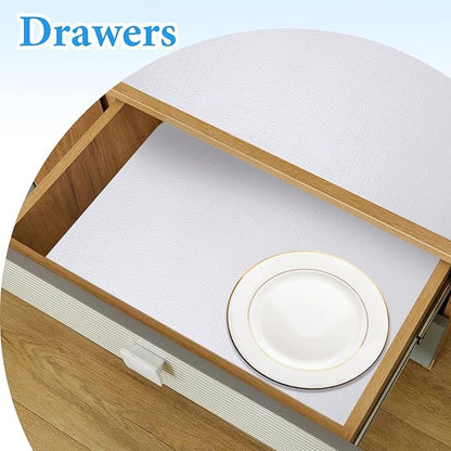Shelf Liners for Kitchen Cabinets 17in x 20FT Non Adhesive Drawer Liner White - Image 3