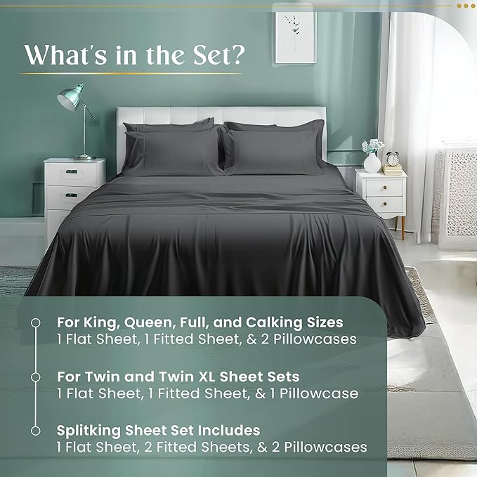800 Thread Count Egyptian Cotton Sheets Queen Sheet Set Deep Pocket, 100% - Image 6