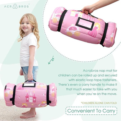 ACRABROS Toddler Nap Mat with Pillow and Blanket, Extra Large Rolled Napping - Image 6