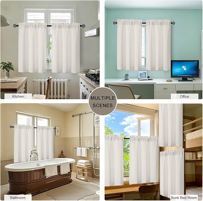 Gwine Short Curtains 30 Inch Length, Light Filtering Small Kitchen Window - Image 7