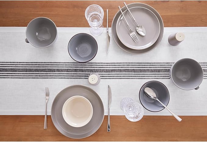 Solino Home Stripe Linen Table Runner 108 Inches Long - Image 3