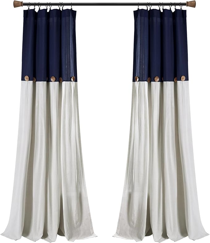 Lush Decor Linen Button Window Curtain Panel, Bedroom & Dining Room - Image 7
