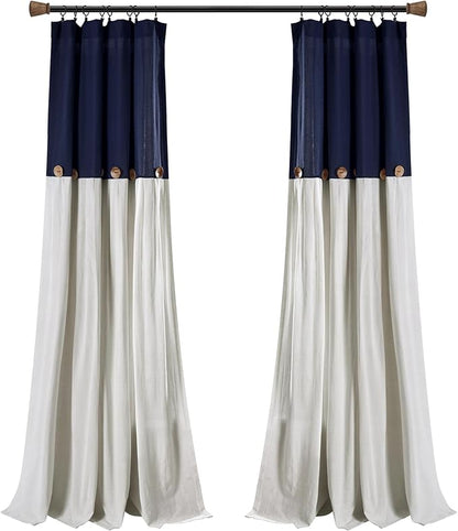 Lush Decor Linen Button Window Curtain Panel, Bedroom & Dining Room - Image 7