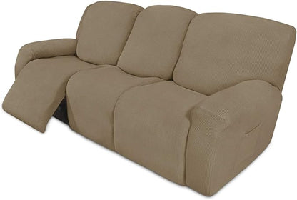 Easy-Going 8 Pieces Recliner Sofa Stretch Sofa Slipcover Sofa Cover Furniture by Easy-Going