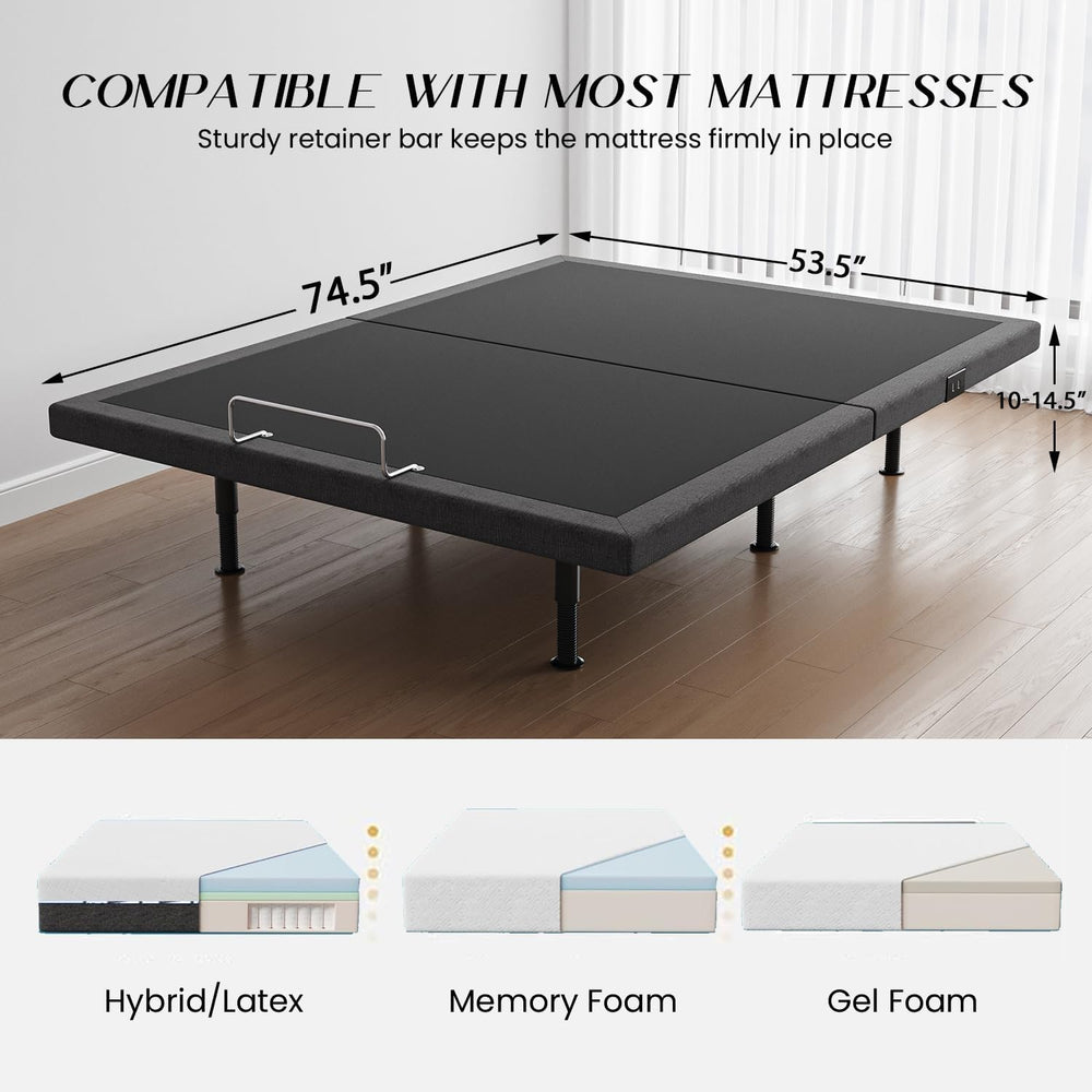 Full Size Adjustable Bed Frame - Elderly & Senior Friendly, Zero Gravity,...