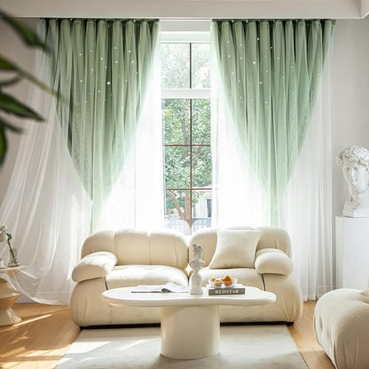 Stars Double Layer Blackout Curtains - Image 2