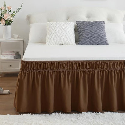RIMELA Bed Skirt Full Size 15 Inch Drop, Elastic Bed Skirting - Image 5