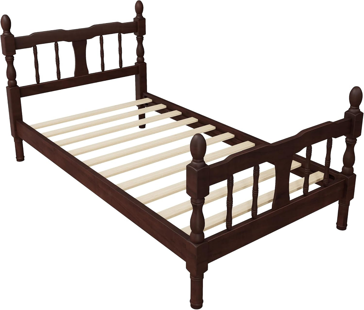 bellemave twin vintage wood spindle post bed,wooden platform, package contents