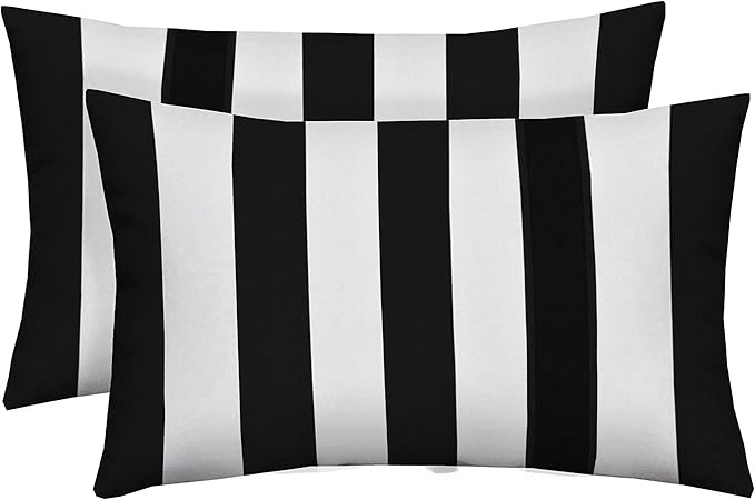 RSH DECOR: Lumbar Throw Pillows Set of 2 | 20” x 12" | All-Weather Spun Fabric by RSHDECOR