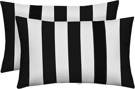 RSH DECOR: Lumbar Throw Pillows Set of 2 | 20” x 12" | All-Weather Spun Fabric by RSHDECOR