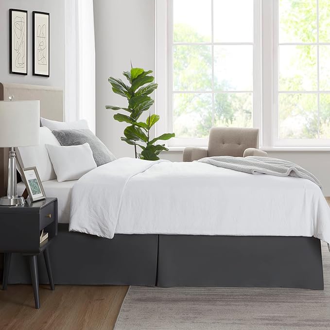 Nestl Dark Gray Bed Skirt Queen Size - Image 7