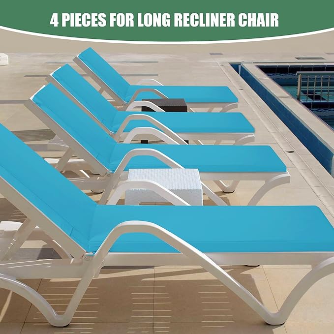 Chaise Lounge Cushions Outdoor Set of 4 - Image 2