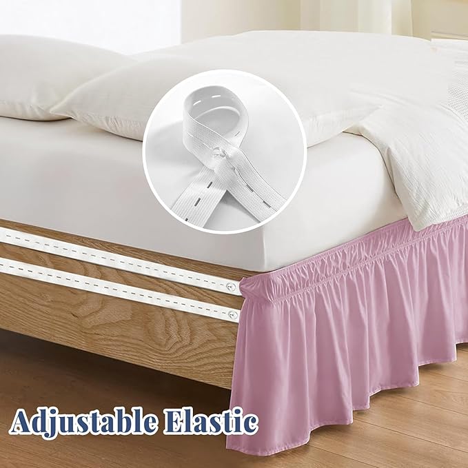 Full Bed Skirt, Elastic Wrap Around Bed Skirt Full Size, Bed Skirts - Image 4