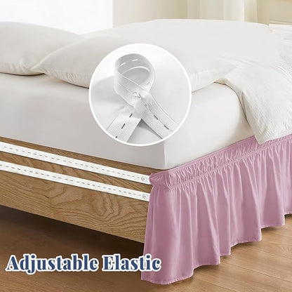 Queen Bed Skirt, Elastic Wrap Around Bed Skirt Queen Size, Bed Skirts - Image 4