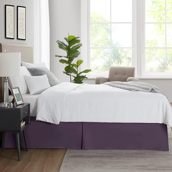 Nestl Dark Purple Full Bed Skirt - Image 7