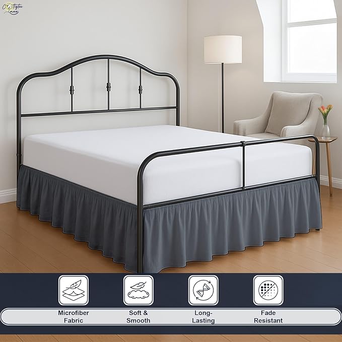 Cottington Lane Ruffled Bed Skirt Twin Size - Image 3