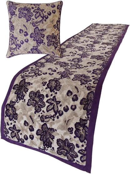 The HomeCentric King/Queen/Twin Purple Decorative Queen 74"x18" Bed Runner - Image 3