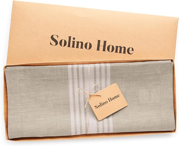 Solino Home Stripe Linen Table Runner 120 Inches Long - Image 5