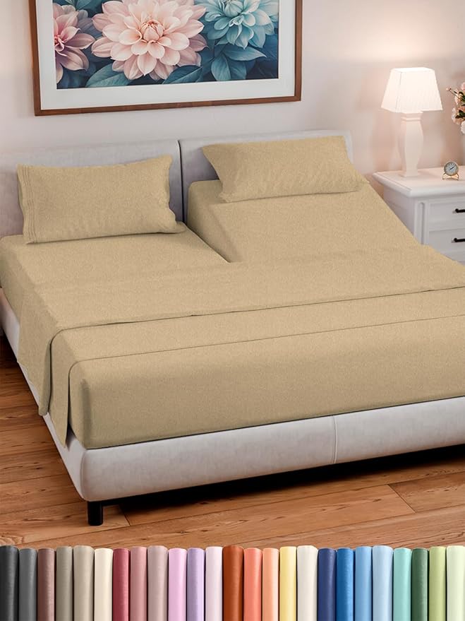Split Head King Sheet Set – 4 Piece Flex Split Top King Sheets by CGKUnlimited