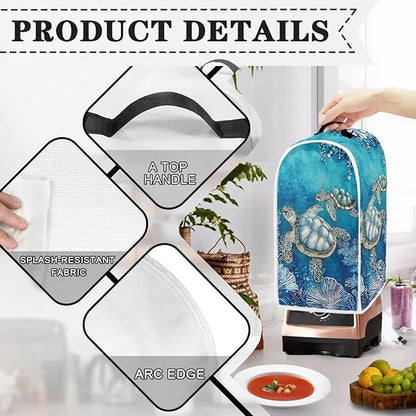 Talayituse Turtle Water Plants Print Blender Dust Cover, Fingerprint Protection - Image 4