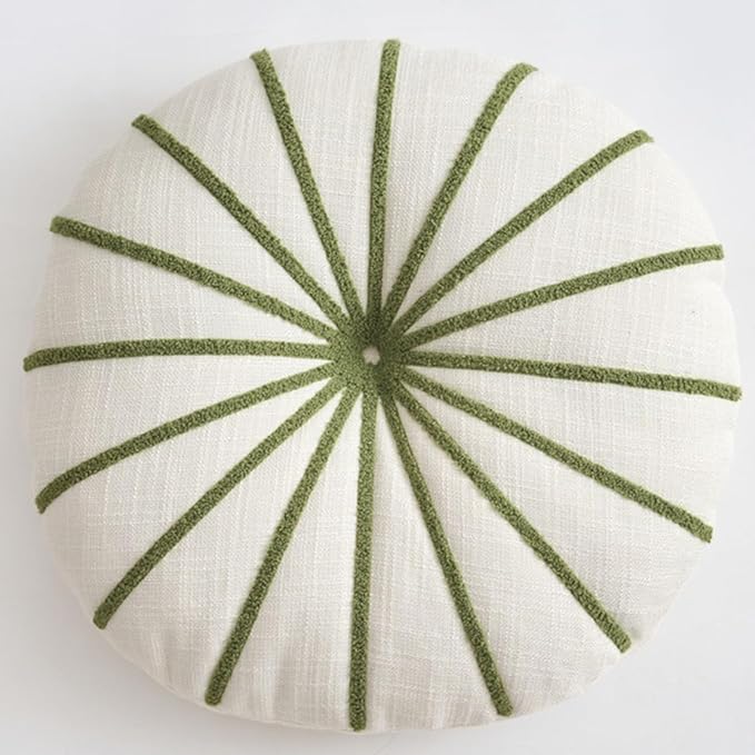 S_SSOY Round Pumpkin Throw Pillows 16", Colorful Striped Cushions Floor Pillows - Image 2