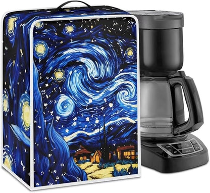 Starry Night Print Coffee Maker Cover – Dust Protection Stain Resistant by PJHEQOXE