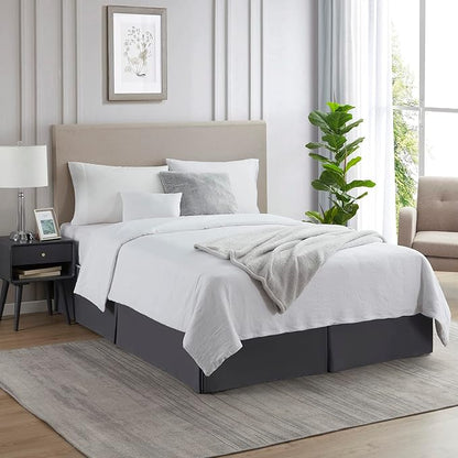 Nestl Dark Gray Bed Skirt Queen Size - Image 4