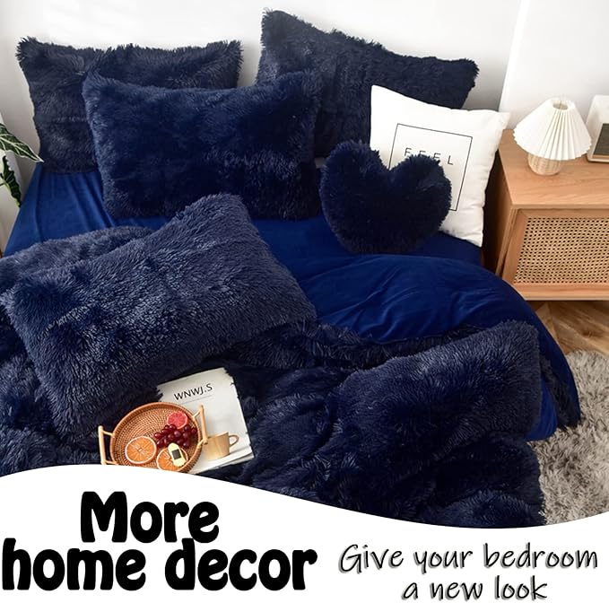MorroMorn Decorative Pillows Covers, 2 Packs Faux Fur Pillow Cases, Luxury - Image 6