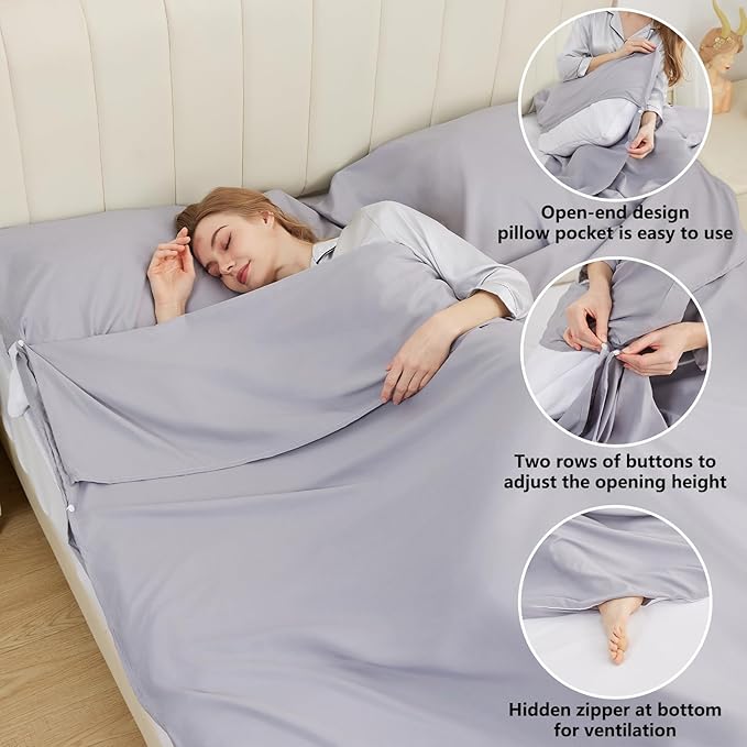 Sleeping Bag Liner Camping Adult Sleep Sack Lightweight Travel Sheet - Image 4