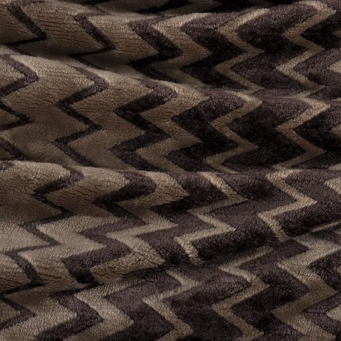 Catalonia Silky Soft Sherpa Throw Blanket, Flannel Chevron Micro Plush Fleece - Image 3