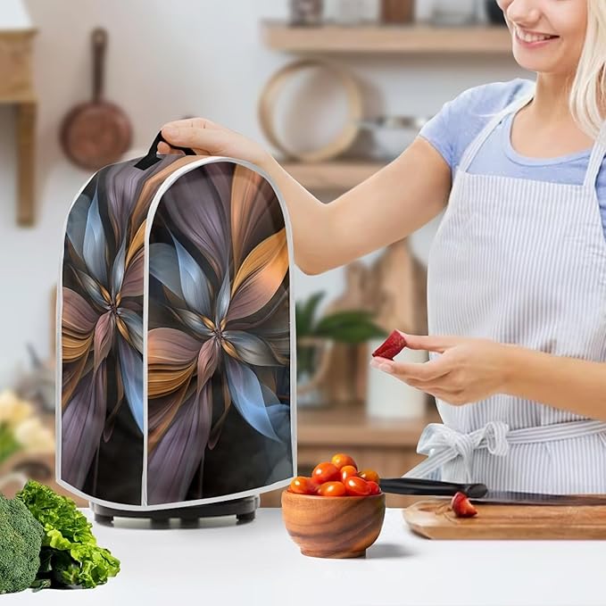 Brown Flower Blender Cover Dust Proof Washable Small Appliance Cover, Durable - Image 2