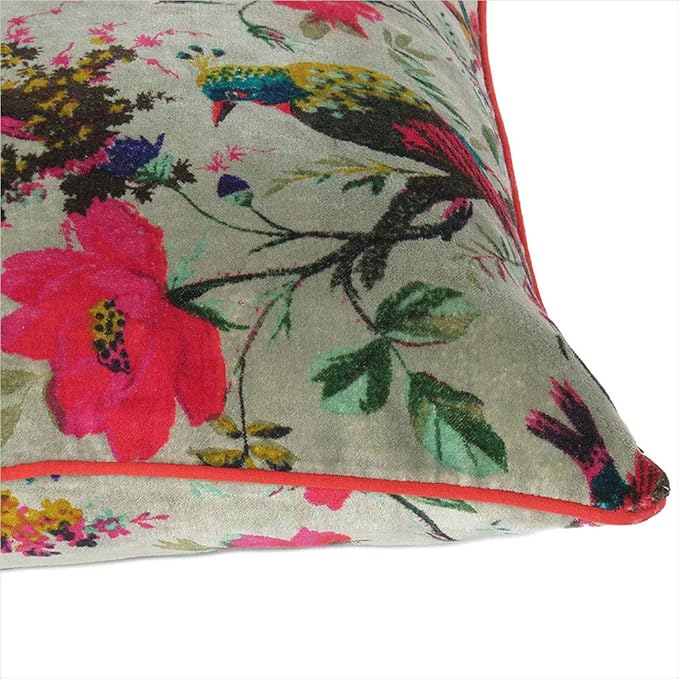 Eyes of India Boho Velvet Bird Print Throw Pillow Cover, Colorful Decorative - Image 4