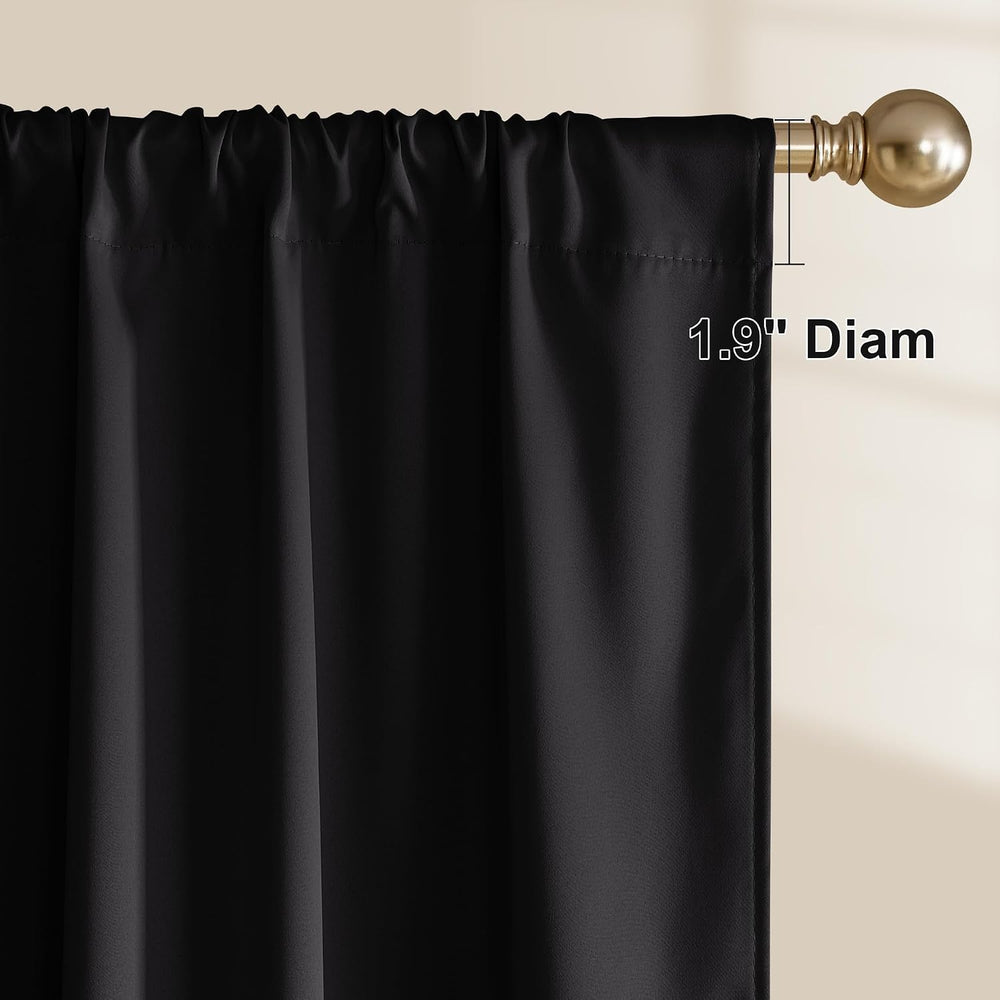 NICETOWN Black Out Curtains 54 inch Long, Rod Pocket 100% Blackout Curtains T...