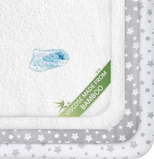 Crib Sheets & Waterproof Crib Mattress Protector by Moonsea